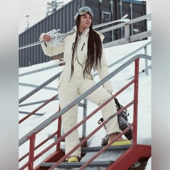 NWT Free People Movement All Prepped Winter Off-white Ski Snow Suit Size Large - Picture 1 of 2